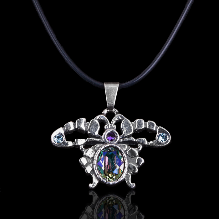 Кулон "Имаго", цвет фиолетовый в серебре