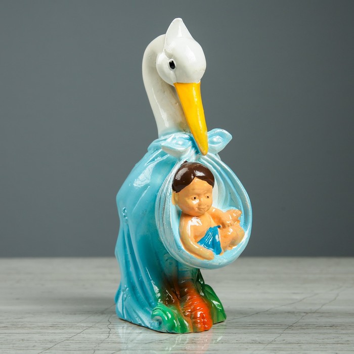 Сувенир "Аист с младенцем", микс