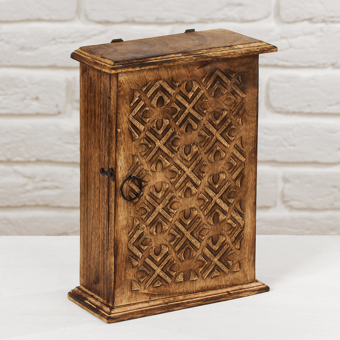 Ключница дерево "Узоры" 8х18х28 см