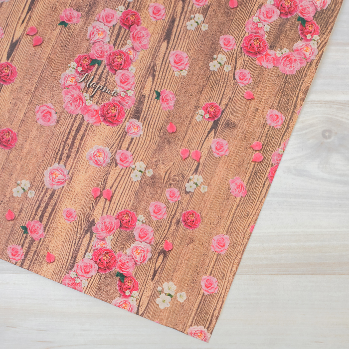Бумага упаковочная крафтовая «Розы», 50 × 70 см