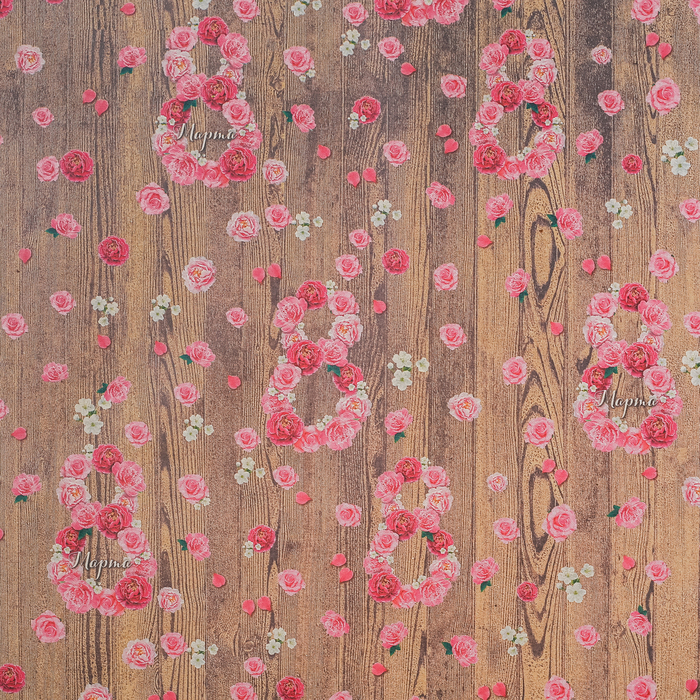 Бумага упаковочная крафтовая «Розы», 50 × 70 см