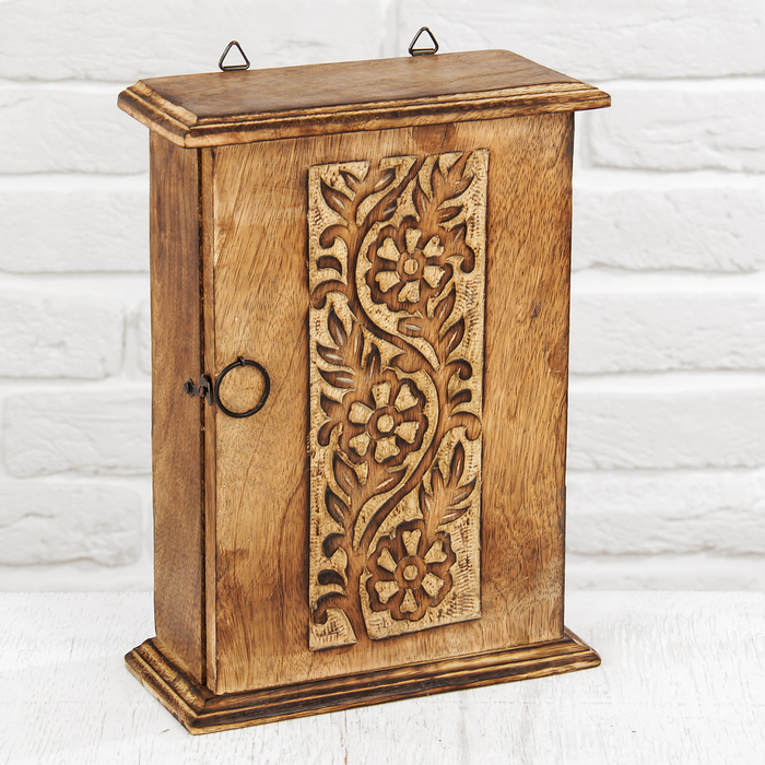 Ключница дерево "Узоры" 8х18х28 см