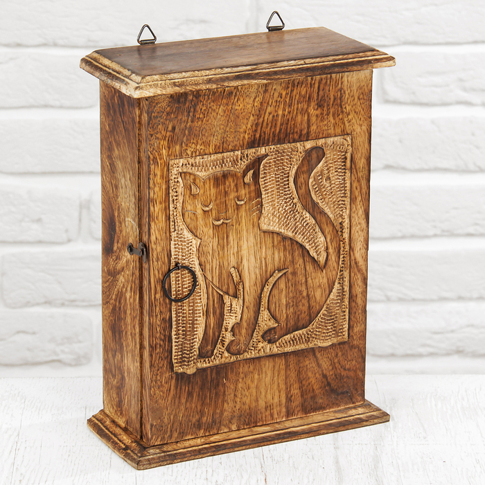 Ключница дерево "Кошка" 8х18х28 см