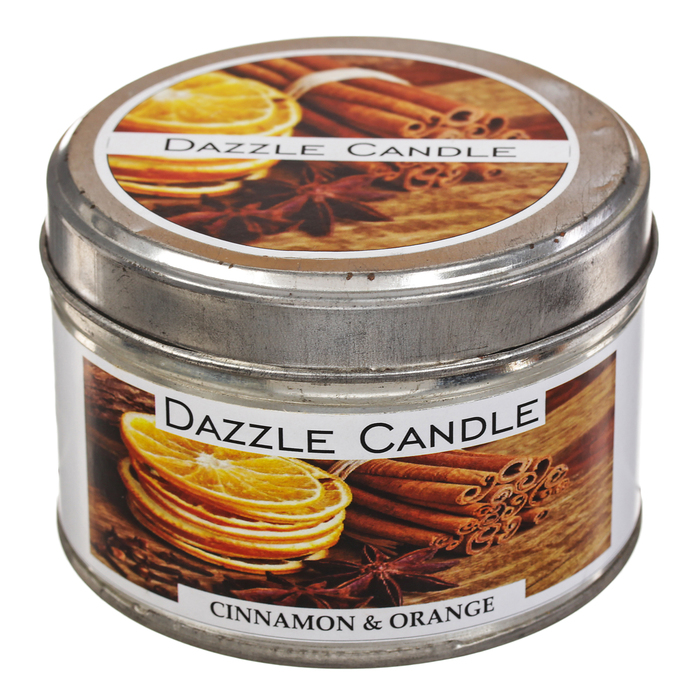 Свеча в банке "Корица, апельсин" 190 гр 8,5х8,5х5,5 см УЦЕНКА