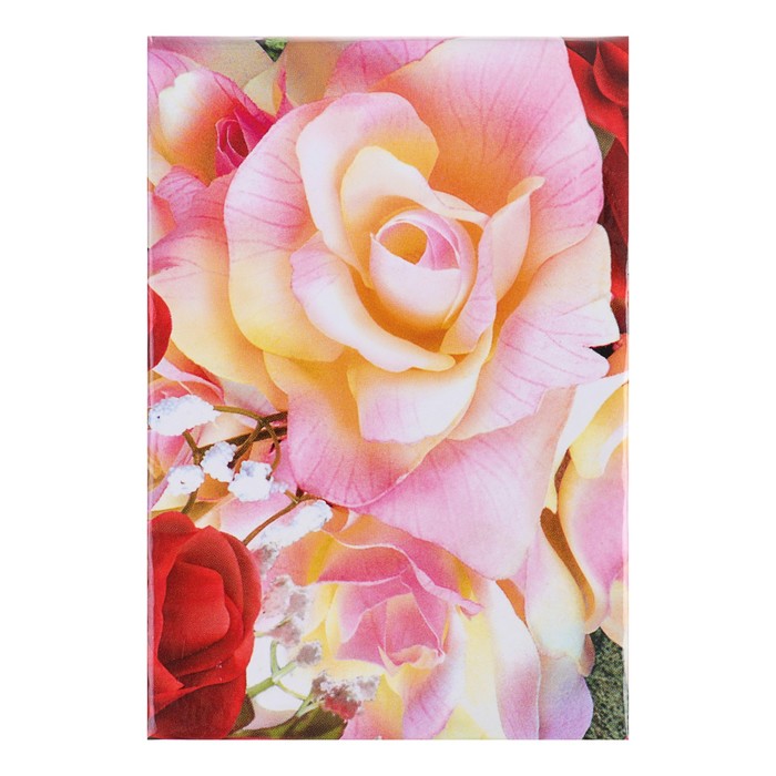 Блокнот А7, 70 листов на клею "Дорожки из роз", твердая обложка, глянцевая ламинация