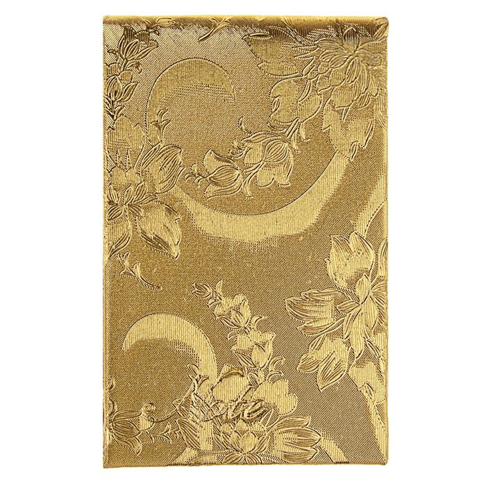 Блокнот А7, 70 листов на клею "Цветы. Золото", твердая обложка, балакрон