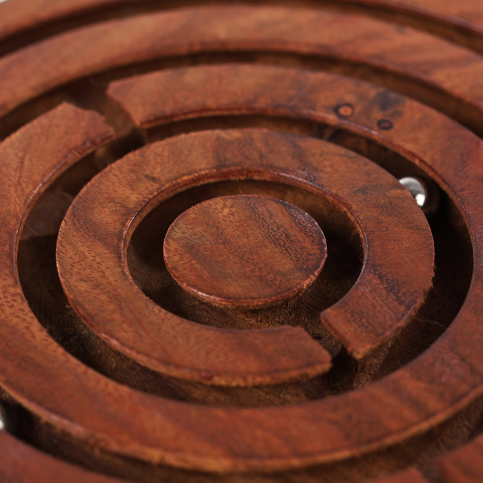 Головоломка "Штурвал" дерево 17х17х2,5 см