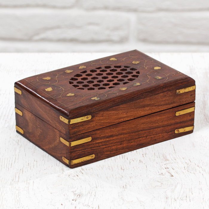 Шкатулка дерево "Резной овал" 15х10х6 см