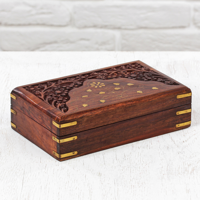 Шкатулка дерево "Цветочек" 13х20х6 см