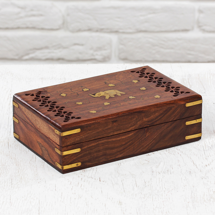 Шкатулка дерево "Слон" 13х20х6 см