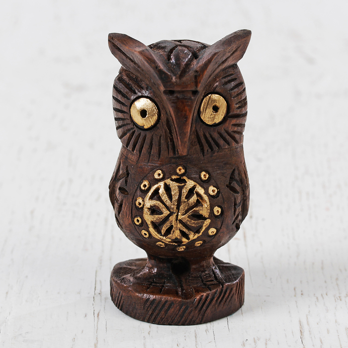 Сувенир дерево "Филин" 7,5х5х5 см