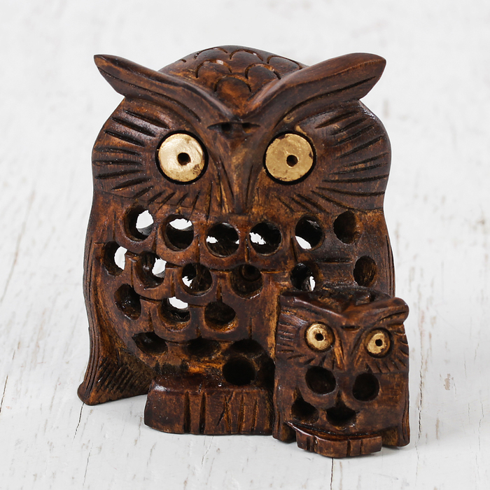 Сувенир дерево "Парочка сов" 6,25х6х3 см