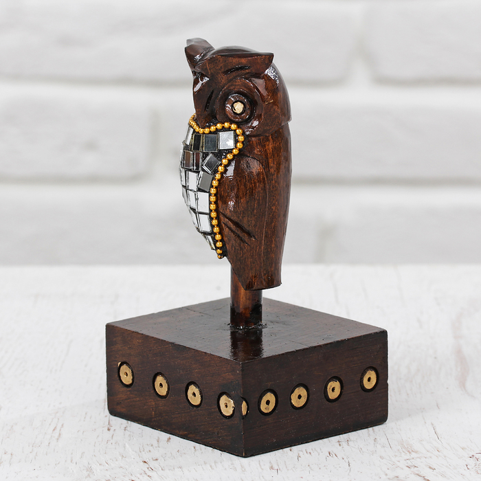 Сувенир дерево "Чёрная сова" 12х7х7 см