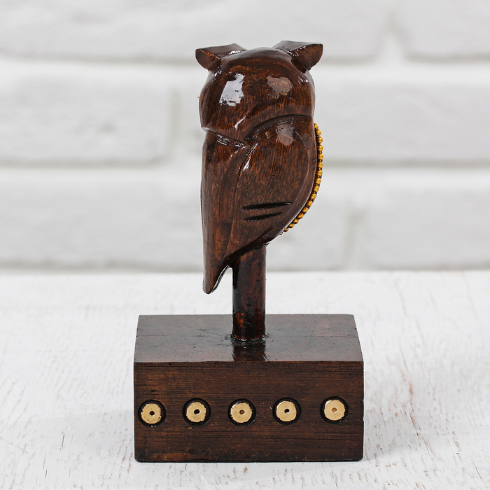 Сувенир дерево "Чёрная сова" 12х7х7 см