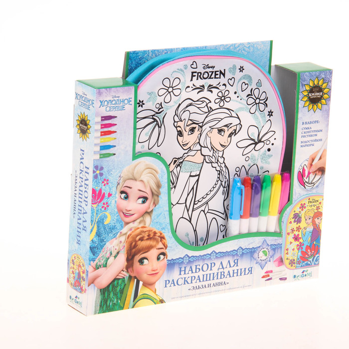 Сумка-рюкзак для раскрашивания "Эльза и Анна", 31 х 4,5 х 25 см