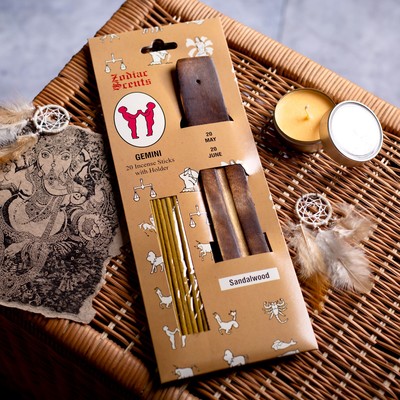 Ароманабор ароматы зодиаков "Близнецы" (20 палочек с деревянной подставкой)