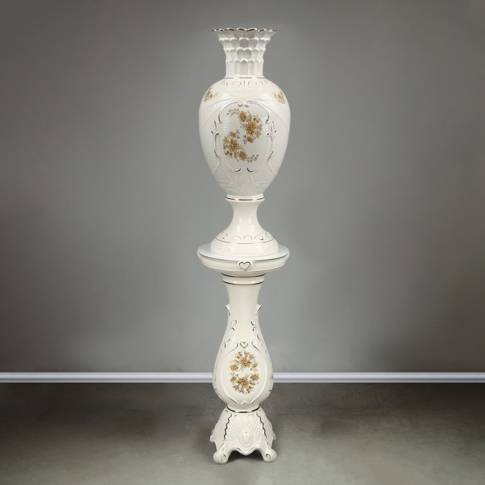 Ваза "Каскад"  на колонне, белая, без ручек