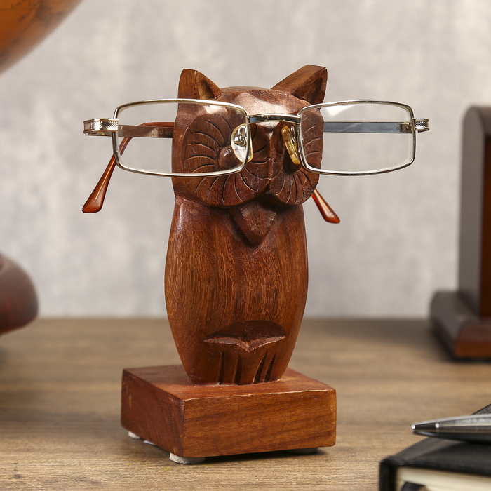 Подставка под очки "Сова" дерево 7,5х7,5х14 см