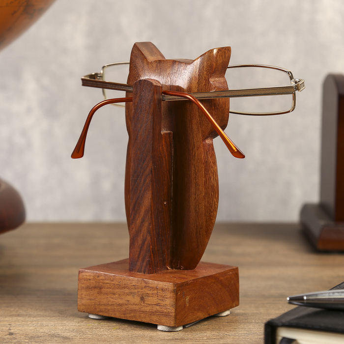 Подставка под очки "Сова" дерево 7,5х7,5х14 см