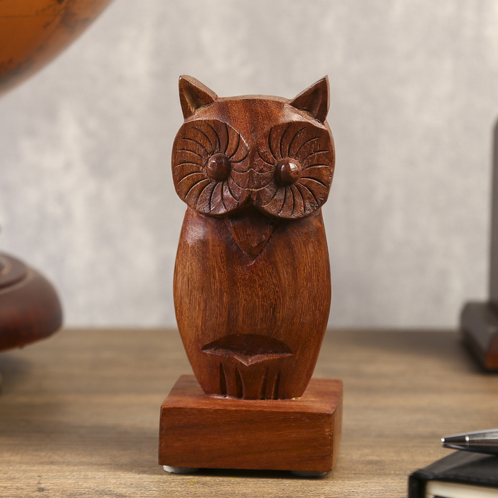 Подставка под очки "Сова" дерево 7,5х7,5х14 см