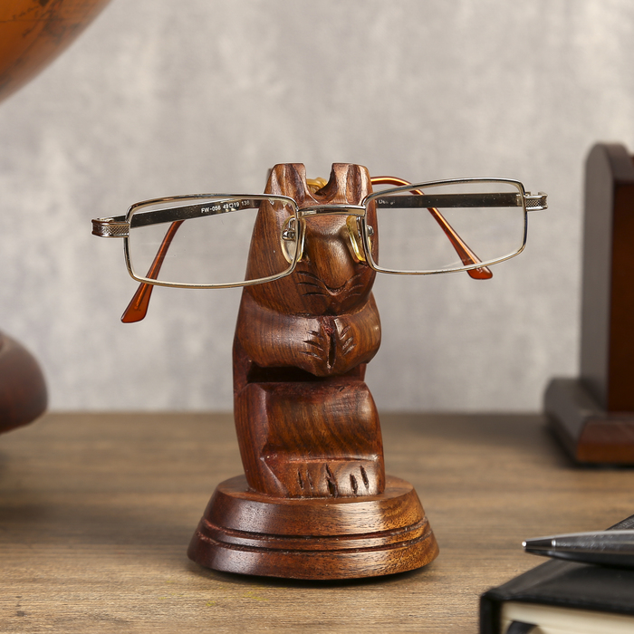 Подставка под очки "Белка" дерево 7,5х7,5х12 см