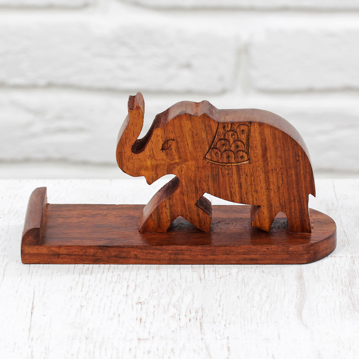 Подставка под мобильный телефон "Слон" дерево 15х6х8 см