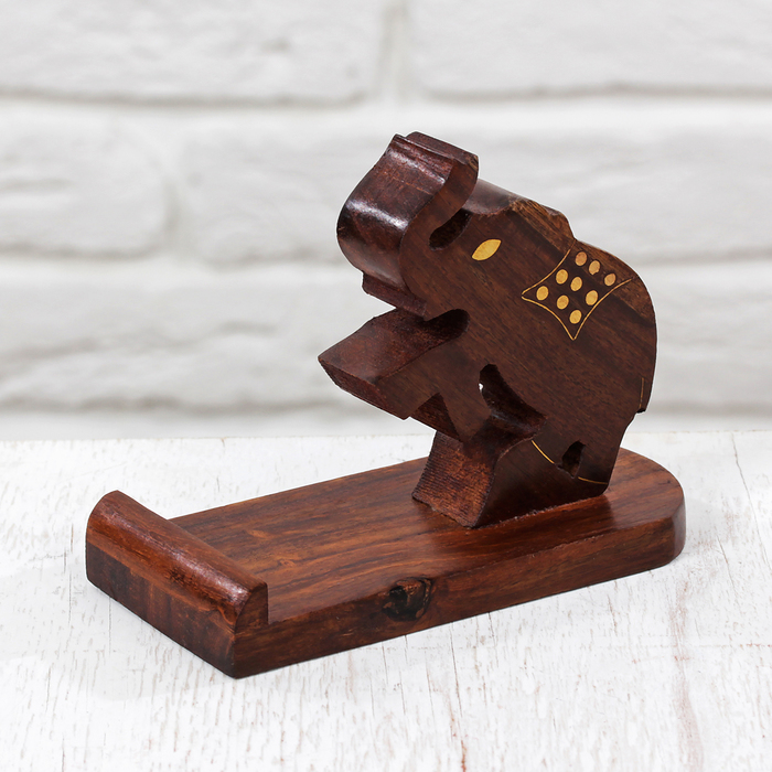 Подставка под мобильный телефон "Слоник" дерево 13х6х10 см