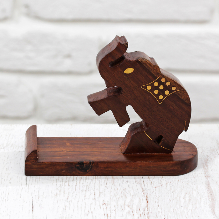 Подставка под мобильный телефон "Слоник" дерево 13х6х10 см