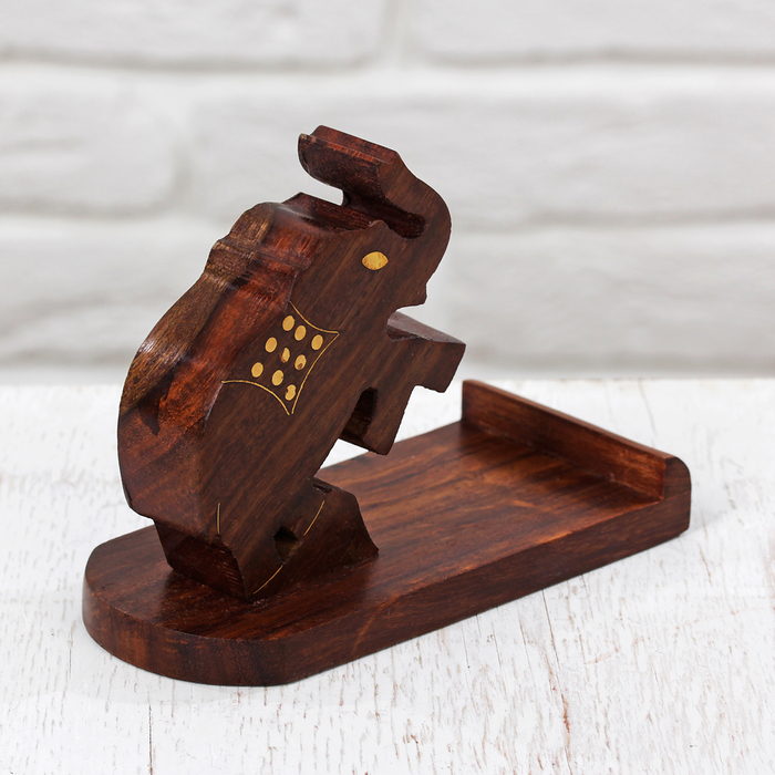 Подставка под мобильный телефон "Слоник" дерево 13х6х10 см