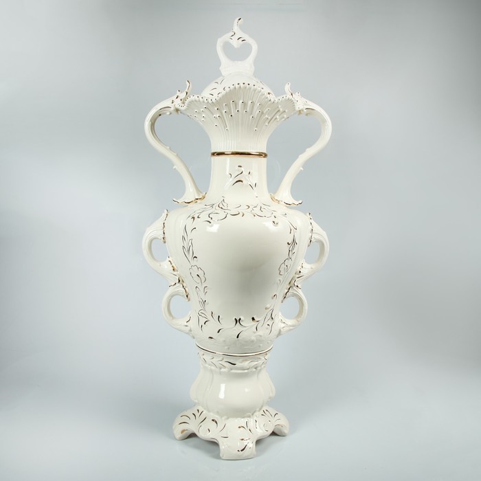 Ваза напольная "Изабелла", белая, лепка