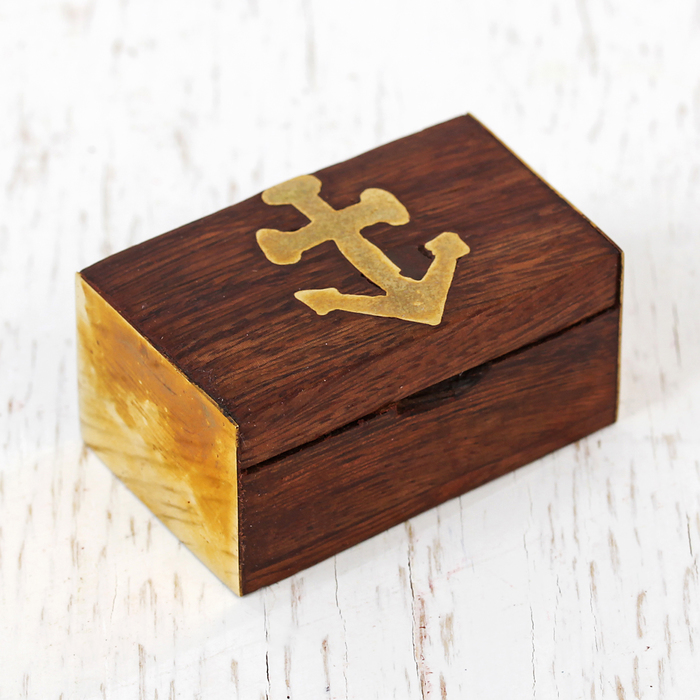 Шкатулка "Якорь" дерево 4х2,5х2 см