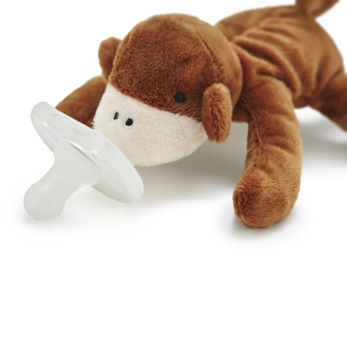 Пустышка силиконовая с развивающей игрушкой "Обезьянка Густаво"