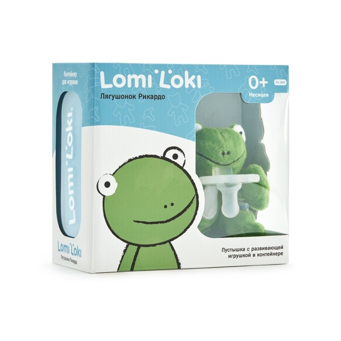 Пустышка силиконовая с развивающей игрушкой "Лягушонок Рикардо"