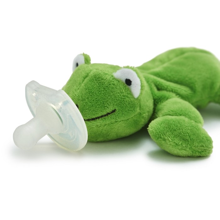 Пустышка силиконовая с развивающей игрушкой "Лягушонок Рикардо"