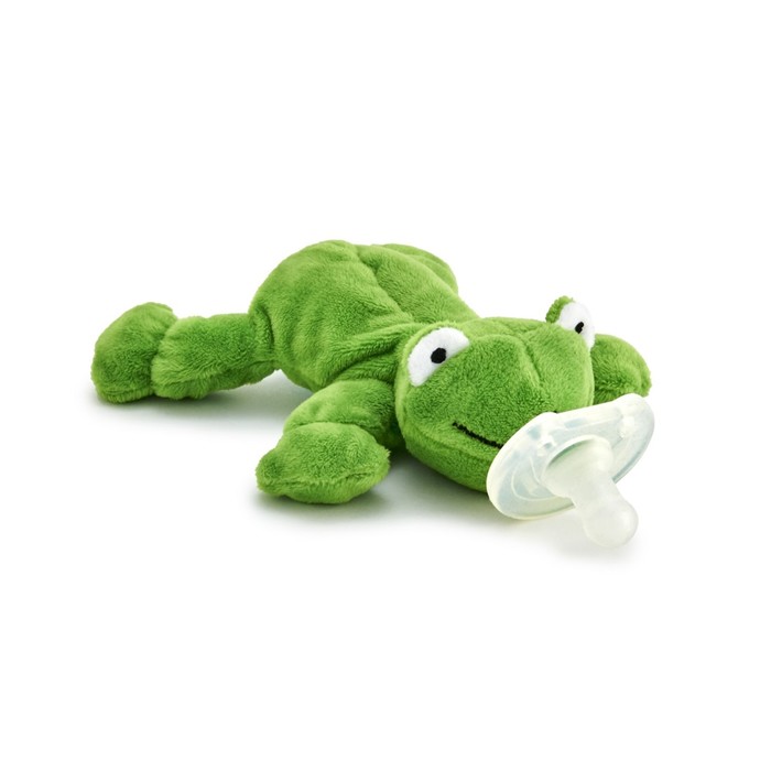 Пустышка силиконовая с развивающей игрушкой "Лягушонок Рикардо"