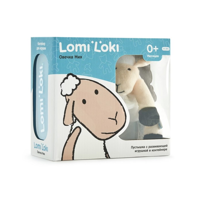 Пустышка силиконовая с развивающей игрушкой "Овечка Мия"