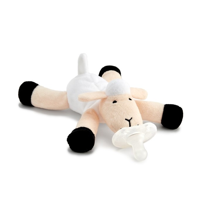 Пустышка силиконовая с развивающей игрушкой "Овечка Мия"