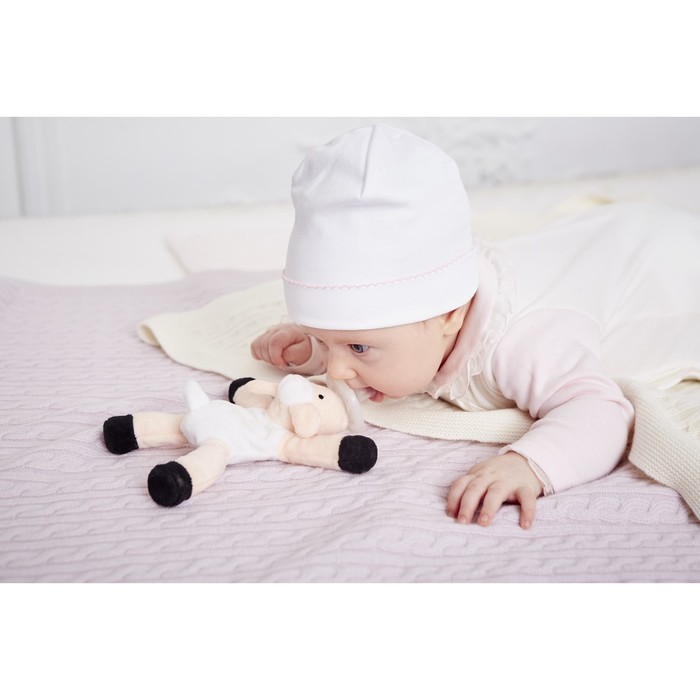 Пустышка силиконовая с развивающей игрушкой "Овечка Мия"