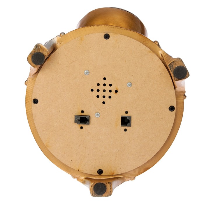 Телефон ретро полистоун. Медный на круглой подставке с металлической резьбой 24*19 см