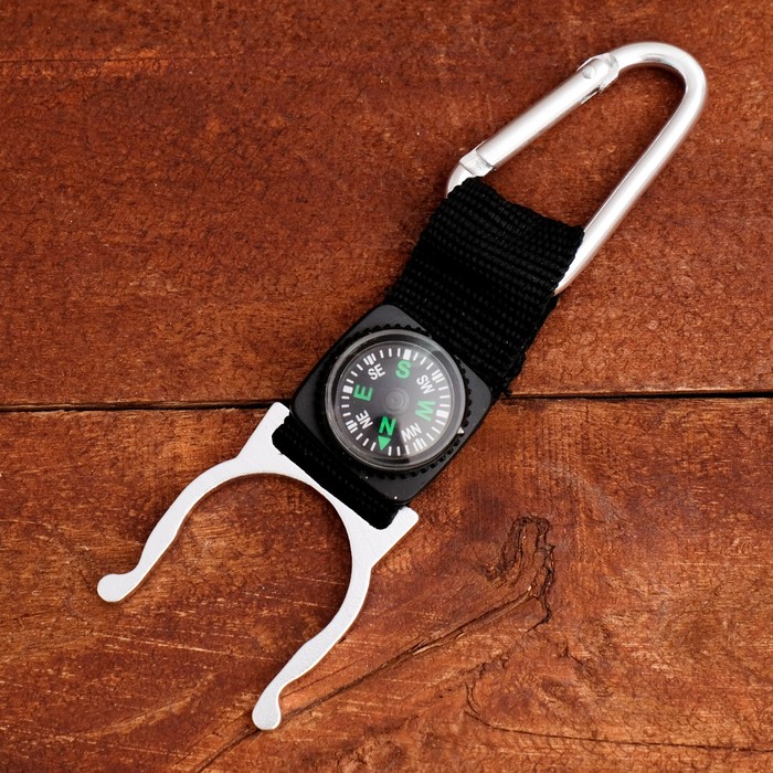 Карабин с компасом и держателем для бутылок микс 12*13 см