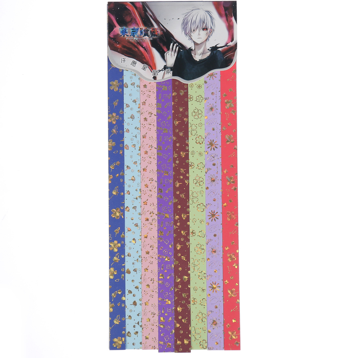 Полоски для квиллинга "Золотые цветы"набор 56 полосок ширина 1,2 см длина 25 см 25,8х9,7см