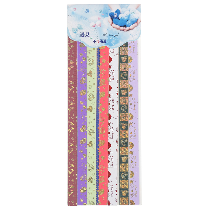 Полоски для квиллинга "Золотые сердца" набор 56 полосок ширина 1,2 см дл. 25 см 25,8х9,7см