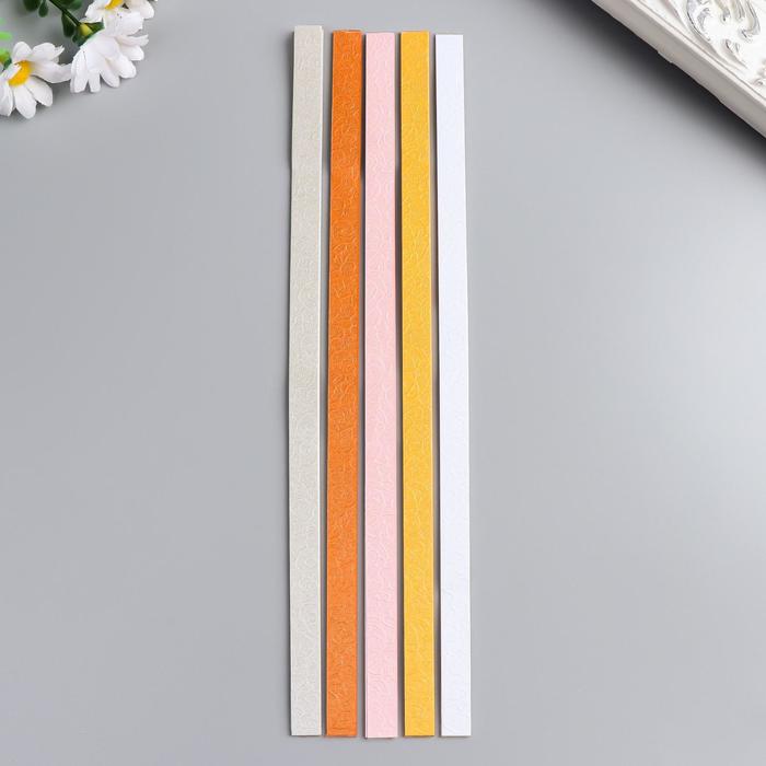 Полоски для квиллинга "Тиснение. Узоры" набор 50 полосок ширина 1 см длина 25см 25,8х9,7см