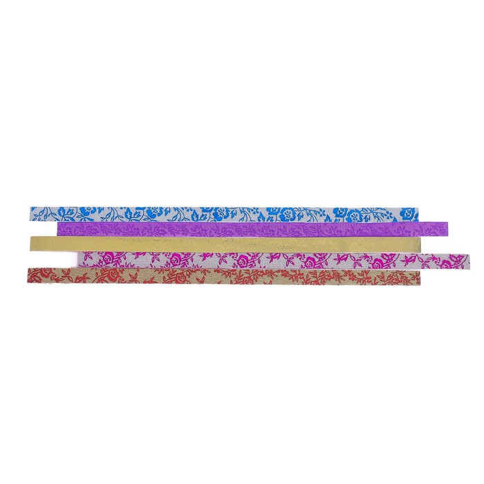 Полоски для квиллинга "Цветы блеск" набор 50 полосок ширина 1см длина МИКС 25см 25,8х9,7см