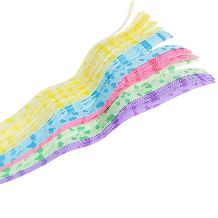 Полоски для квиллинга"Два сердца"набор 100 полосок ширина 1см длина 25см МИКС 15,5х8х1,8см