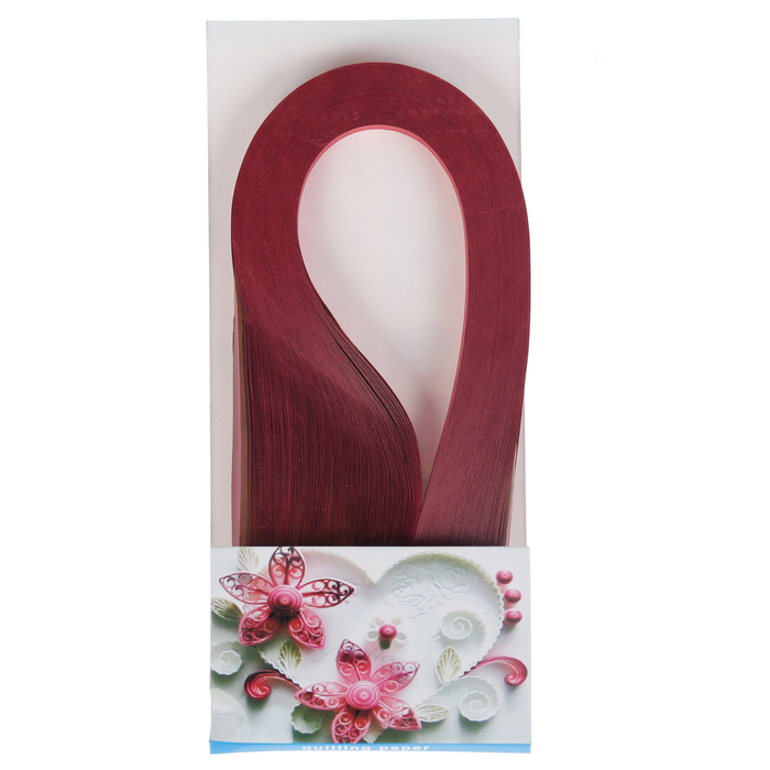 Полоски для квиллинга "Бордовые" набор 120 полосок ширина 1 см длина 39 см