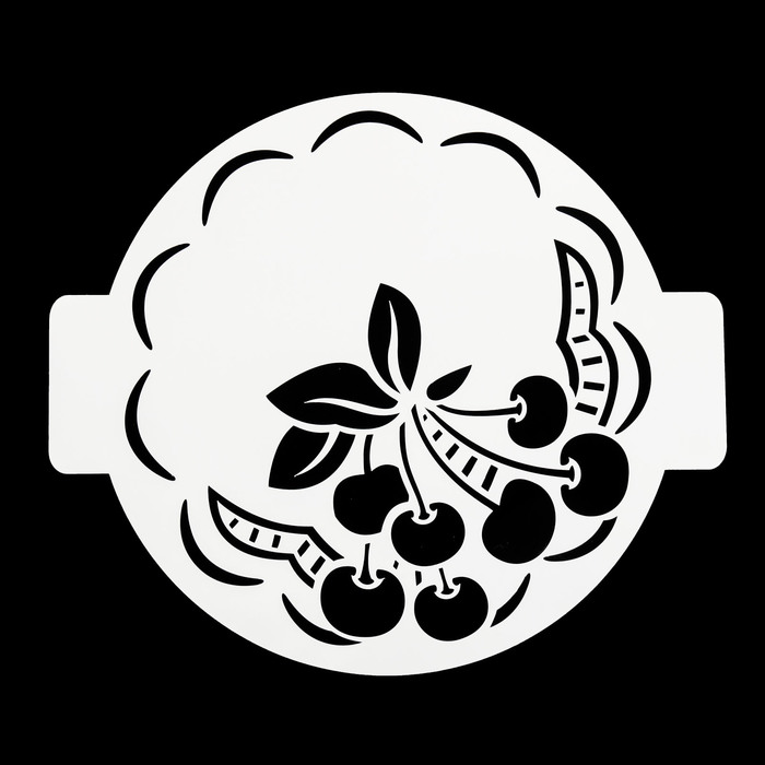 Трафарет пластик круглый "Вишенки" d=24 см