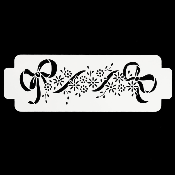 Трафарет бордюрный "Бантики с цветочками" пластик, 11х32 см