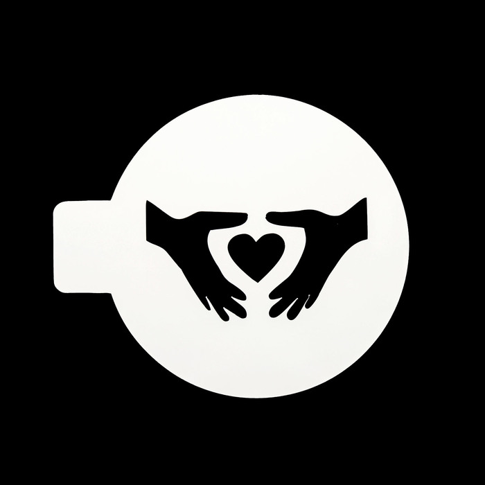 Трафарет пластик "Тепло моего сердца" d=10 см