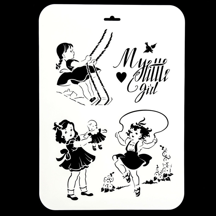 Трафарет пластик "Винтажные девочки" 22х31 см